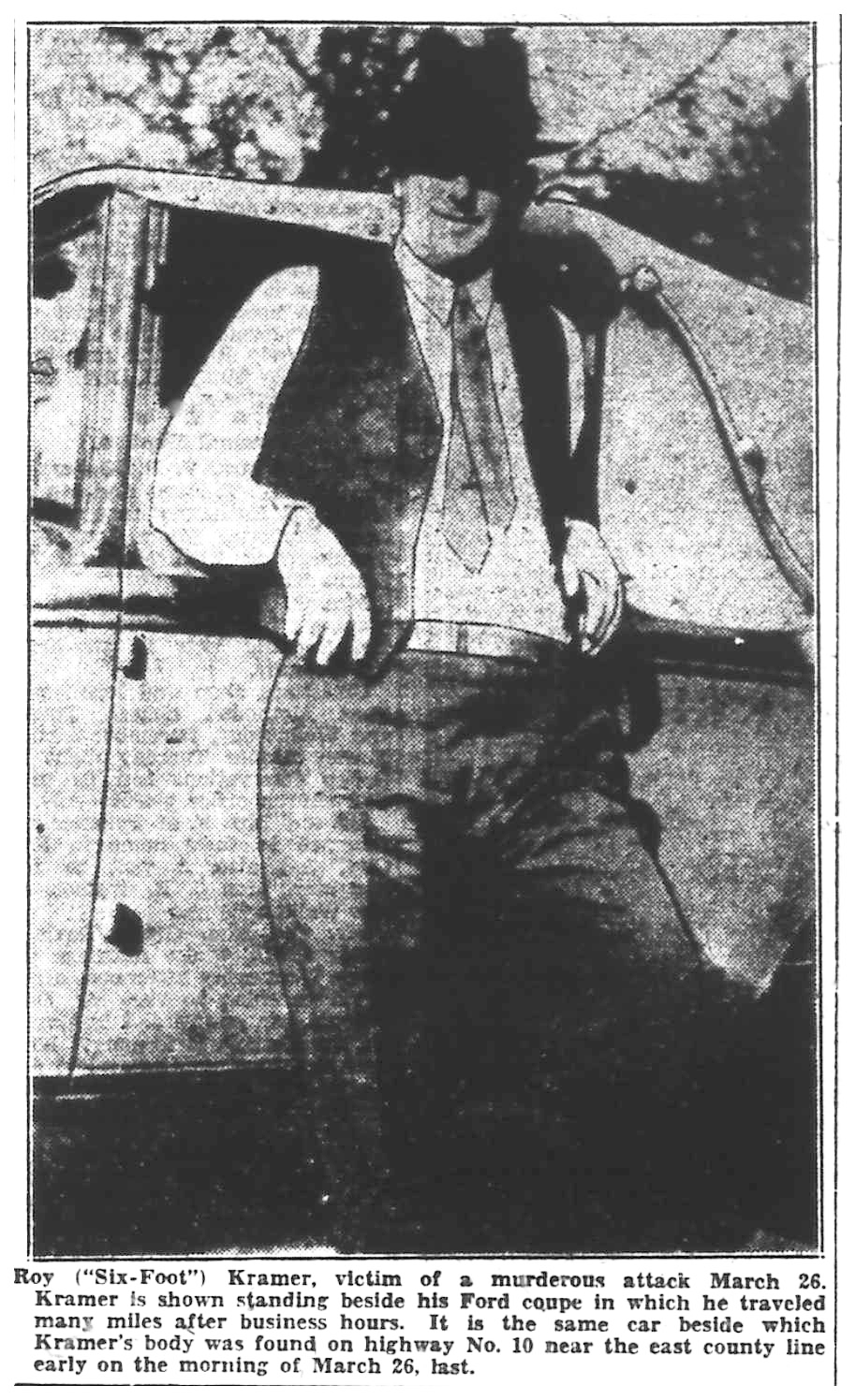 newspaper clip with photo of Roy Kramer