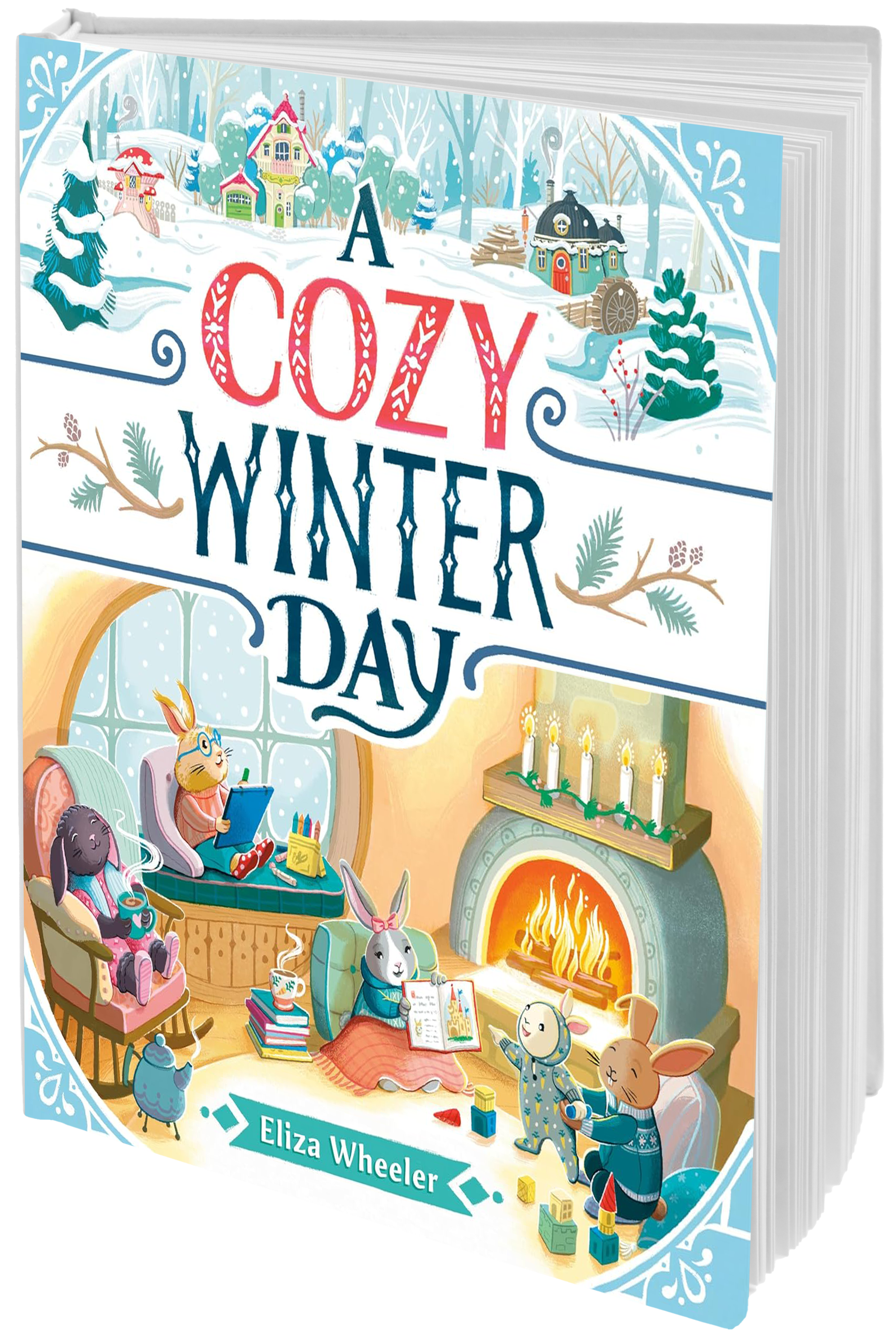 book cover animals by a fireplace