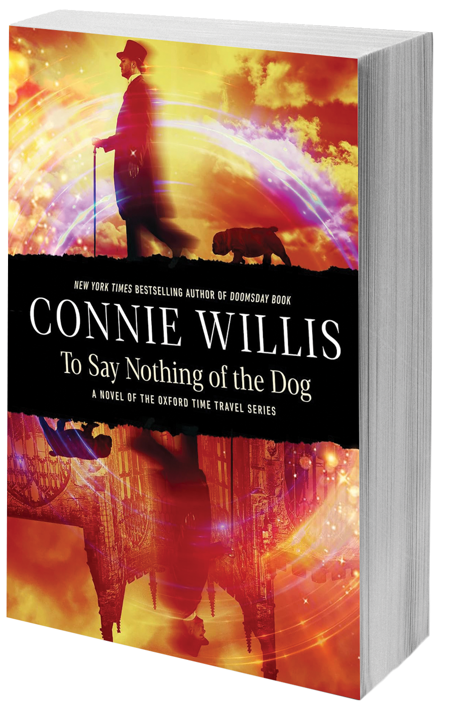 book cover man and dog in magical scene