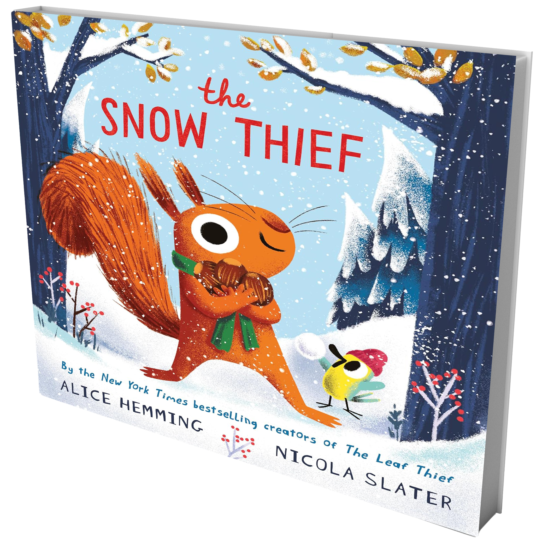 squirrel and bird in snow