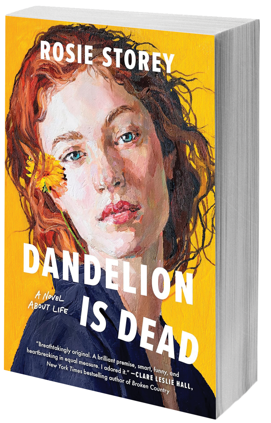 book cover woman with a dandelion in her hair