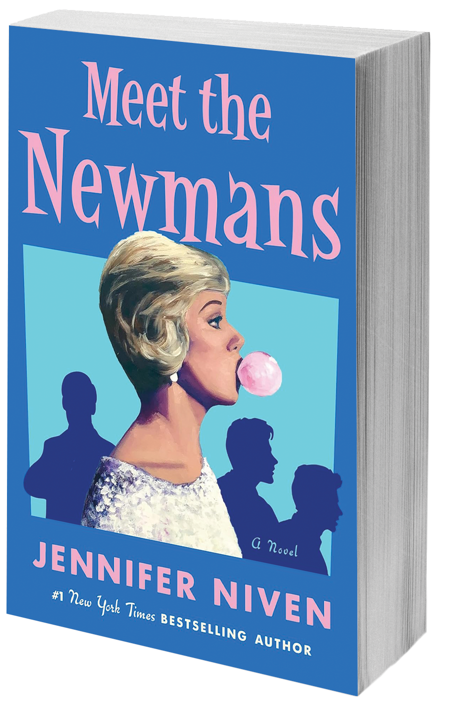 book cover 1960s woman blowing bubble