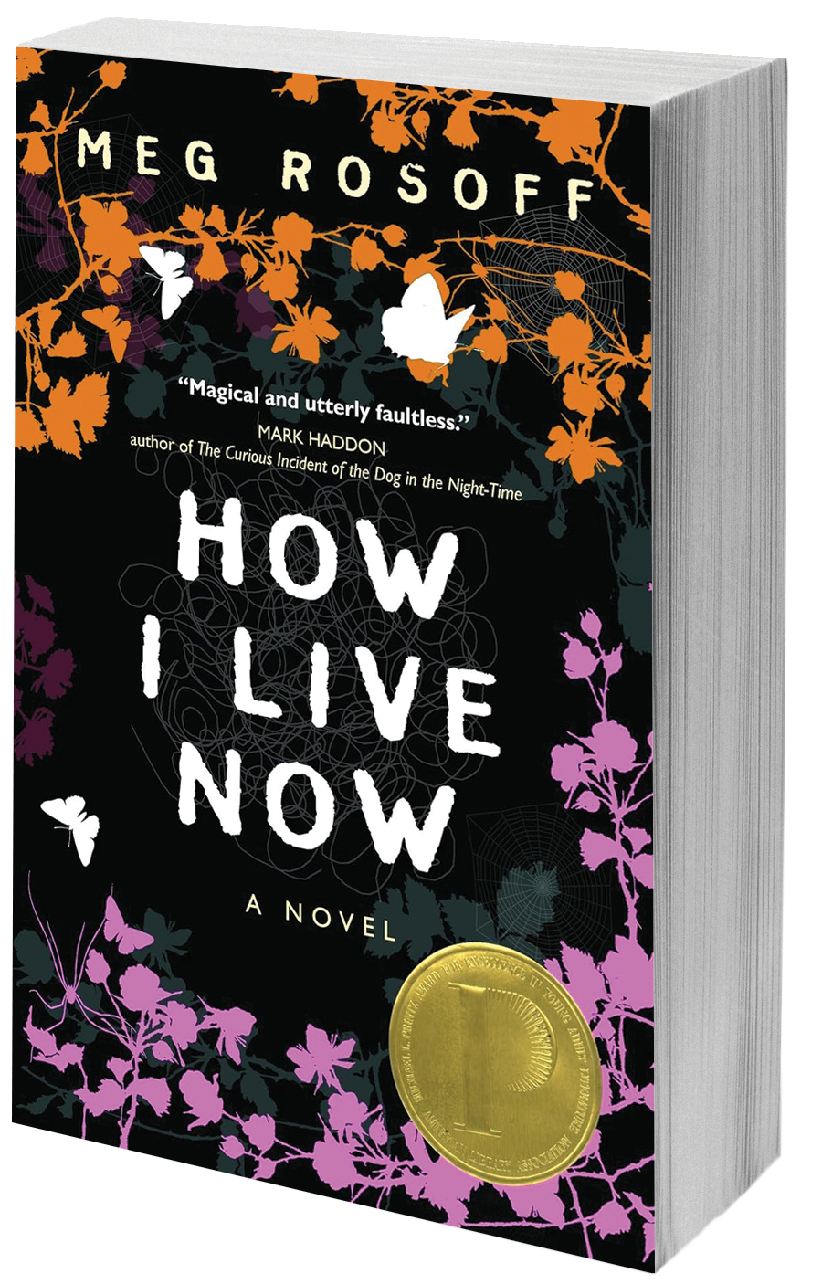 book cover flowers and butterflies on black