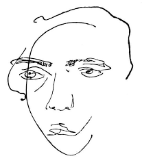 a human face with off-centered features