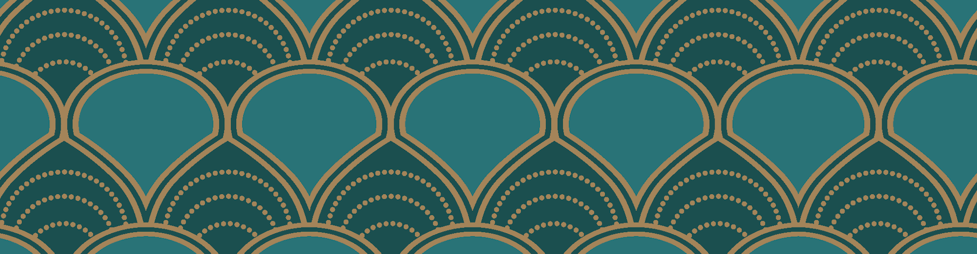 Art Deco pattern teal and gold