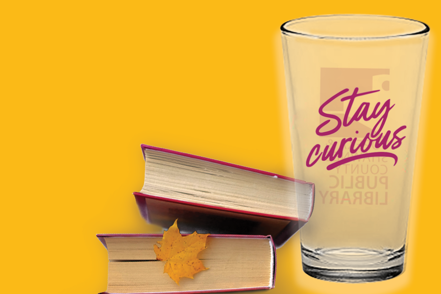 books & pint glass