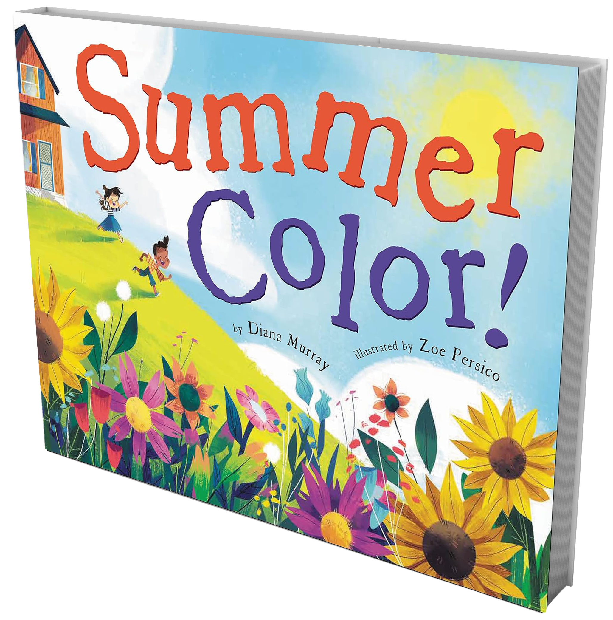 book cover kids running in garden