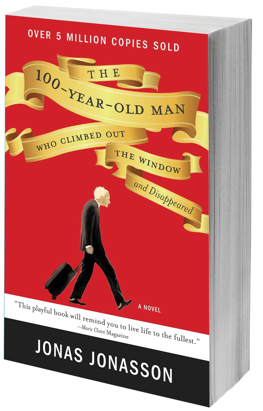 book cover old man with suitcase