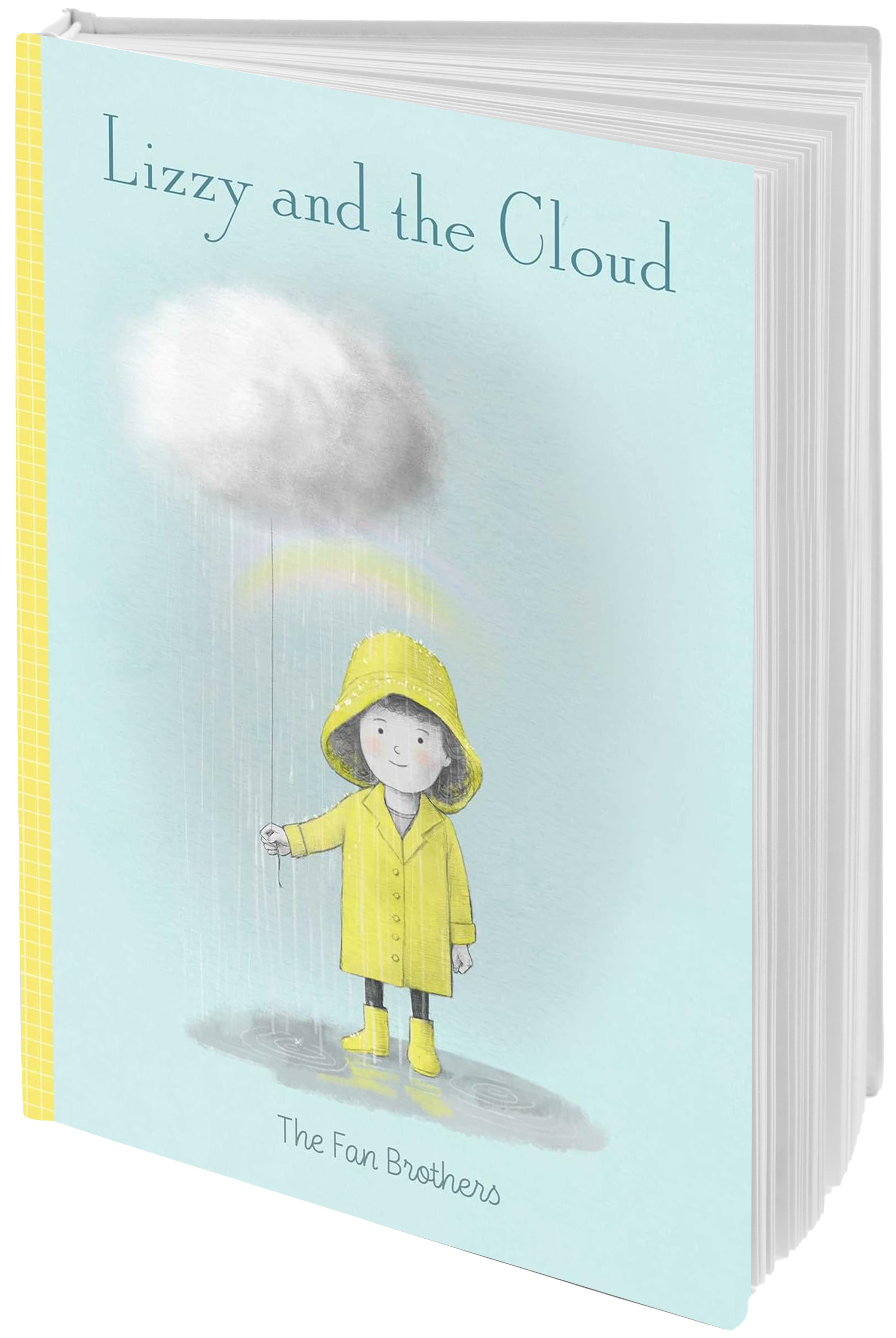 book cover girl holding a leash on a cloud