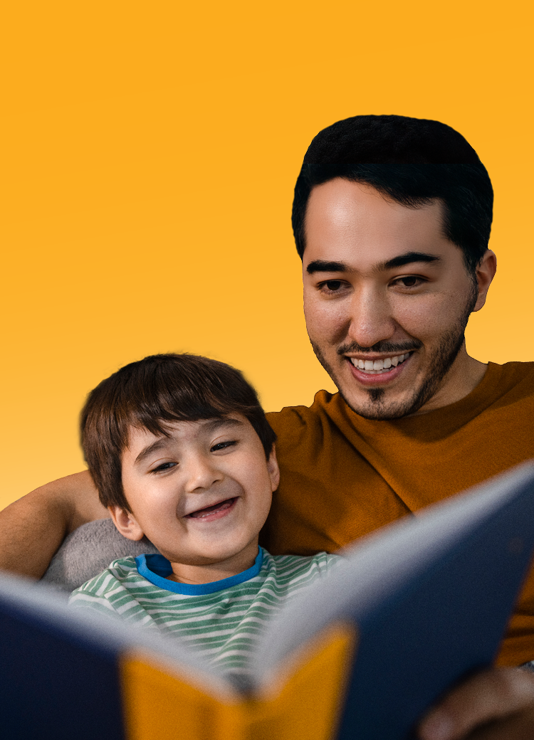 kid & dad reading