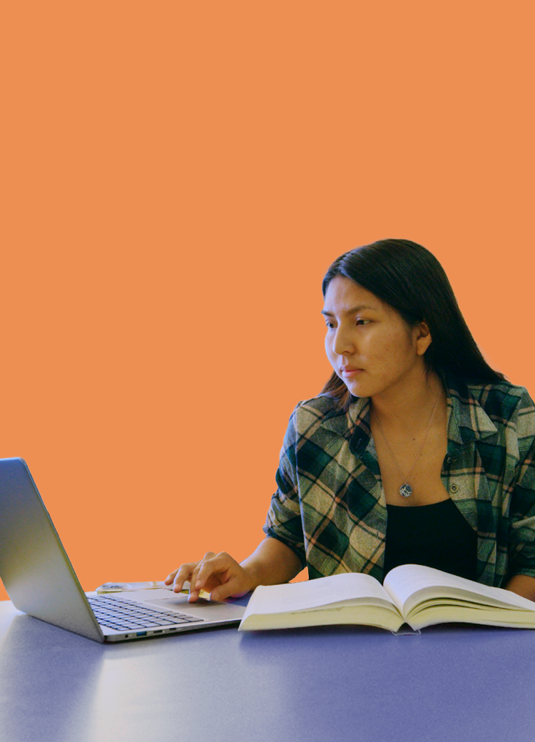 teen working on computer