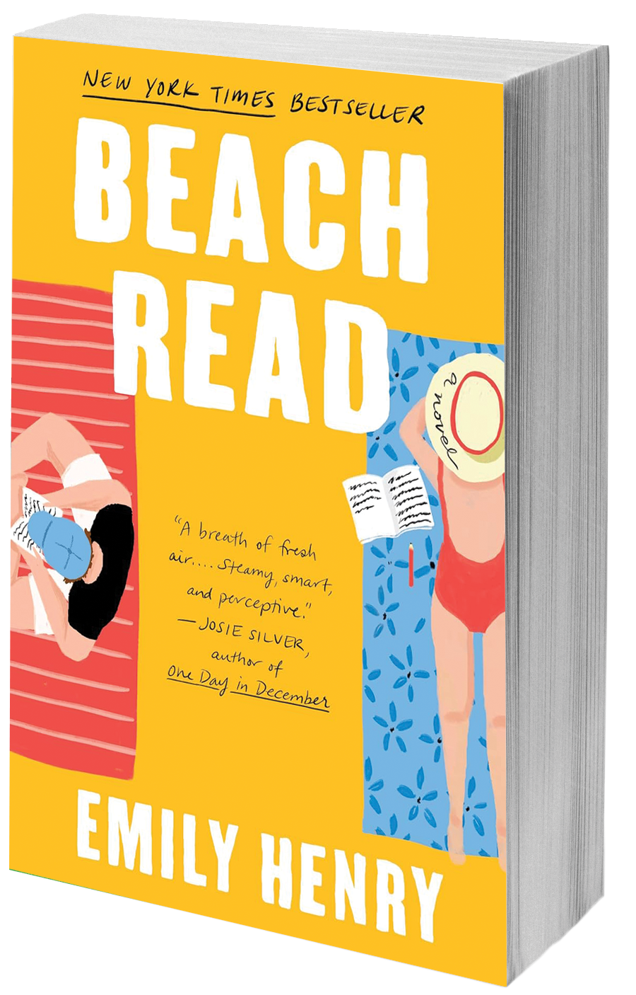 book cover woman on beach towel & man on beach towel