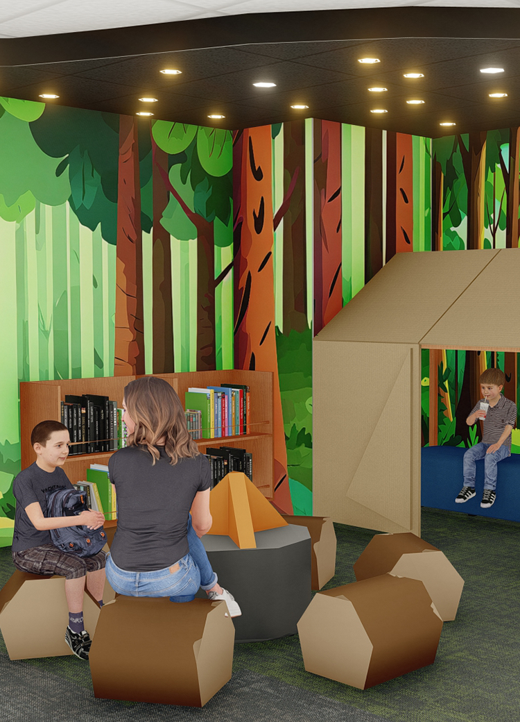 architectual drawning of Kids Library campground area