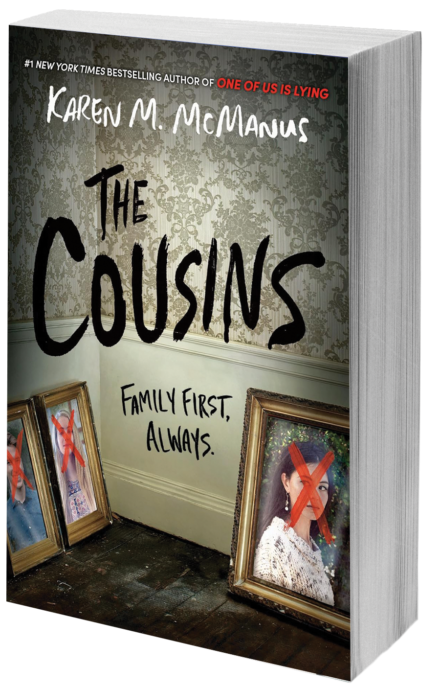 book cover photos with Xs across faces