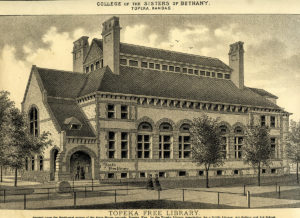 postcard of library on Statehouse grounds 