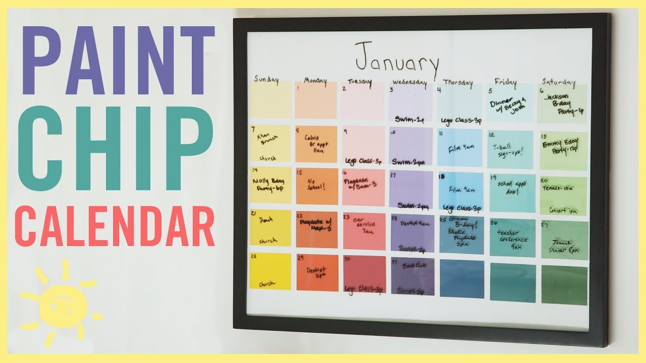 Paint chip calendar