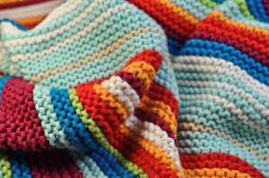 colorful knitted blanket