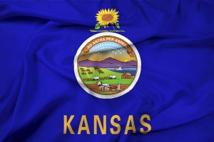 Waving Kansas State Flag