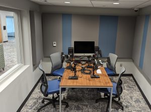Audio Recording Studio with podcast equipment