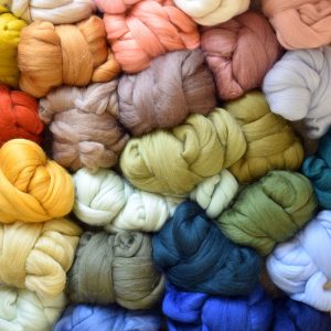 colorful wool roving