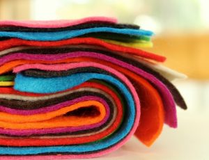 stack of colorful felt