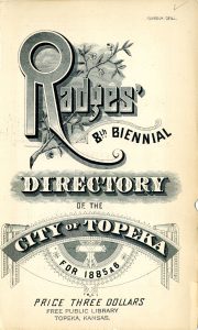 Cover of the 1885 Radges directory