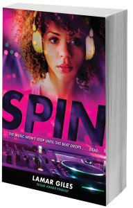 book cover teen girl wearing headphones behind DJ equipment