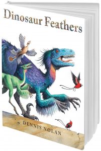 book cover illustrations dinosaurs with feathers