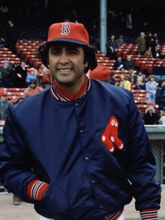 Mike Torrez in Boston Red Sox uniform Mike Torrez Smiling