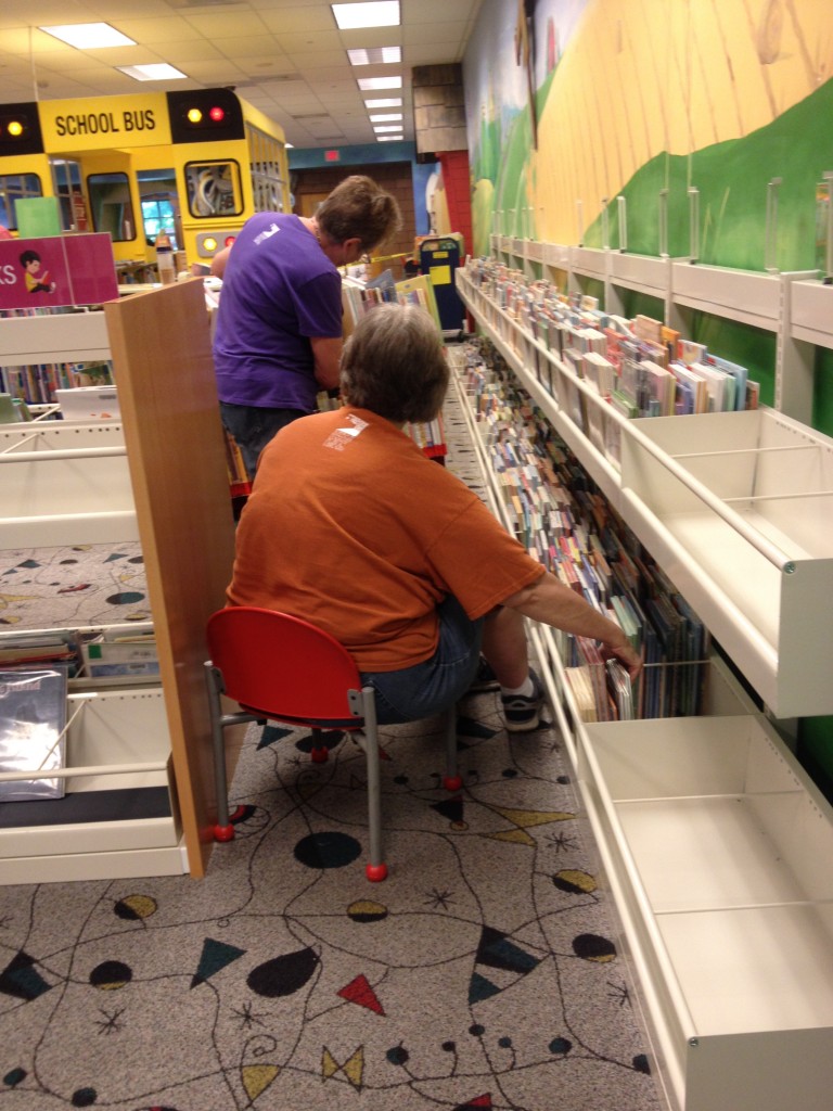 Joyce and Susan but books on the shelves