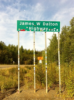 Dalton Highway sign.  Photo by Kim