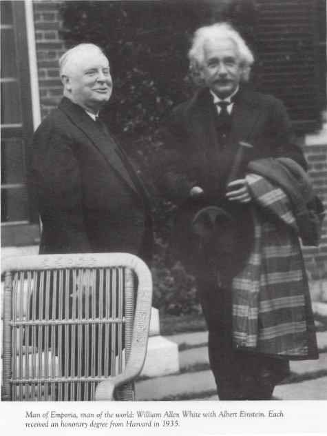 A candid portrait of William Allen White and Albert Einstein (B & W).
