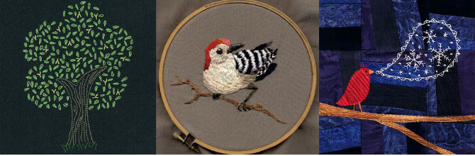 3 Different Examples of Embroidery