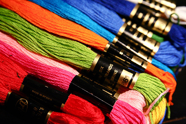 Birght-colored Embroidery Floss
