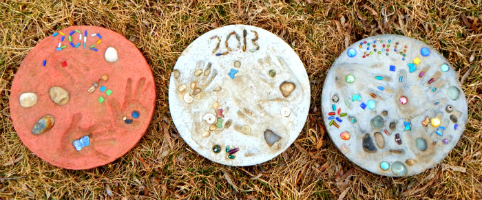 home-made stepping stones