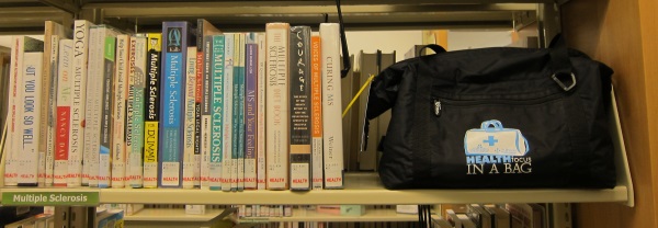 health books and health bags at the library600