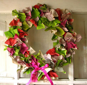 Handmade Paper Wreath. Photo courtesy of Jessica Wilson.