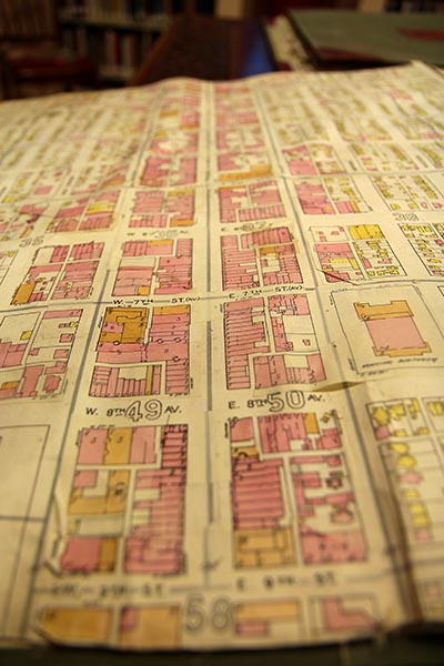 Kansas Avenue as seen in the Topeka Room's Sanborn Maps, last updated in 1945